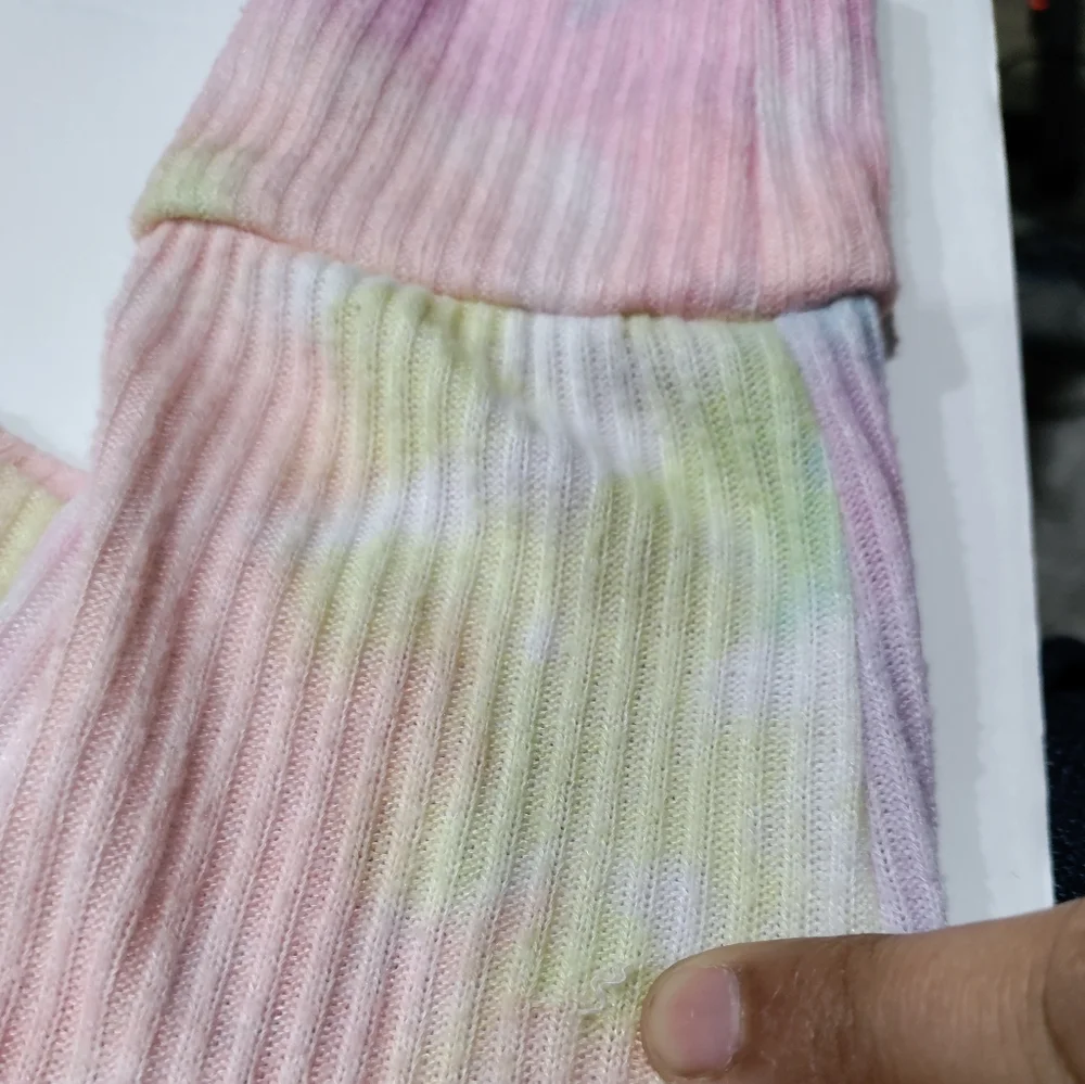 Pink by VS pastel rainbow tye dye long sleeve lounge top women's size S